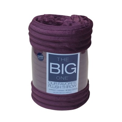 The Big One Oversized Plush Throw Blanket 5 x 6 Supersoft Cozy Faux Fur Purple