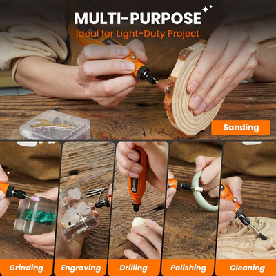 Mini Cordless Rotary Tool 4V, 5-Speed Rotary Tool Kit with 42 Accessories, Re...