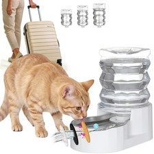 Dog Water Bowl Dispenser 5L Large Stainless Steel Gravity Feeder Helps Preve...
