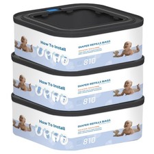3 Packs Jumbo Square Refills Disposal Bags Refill with Diaper Genie Compact a...