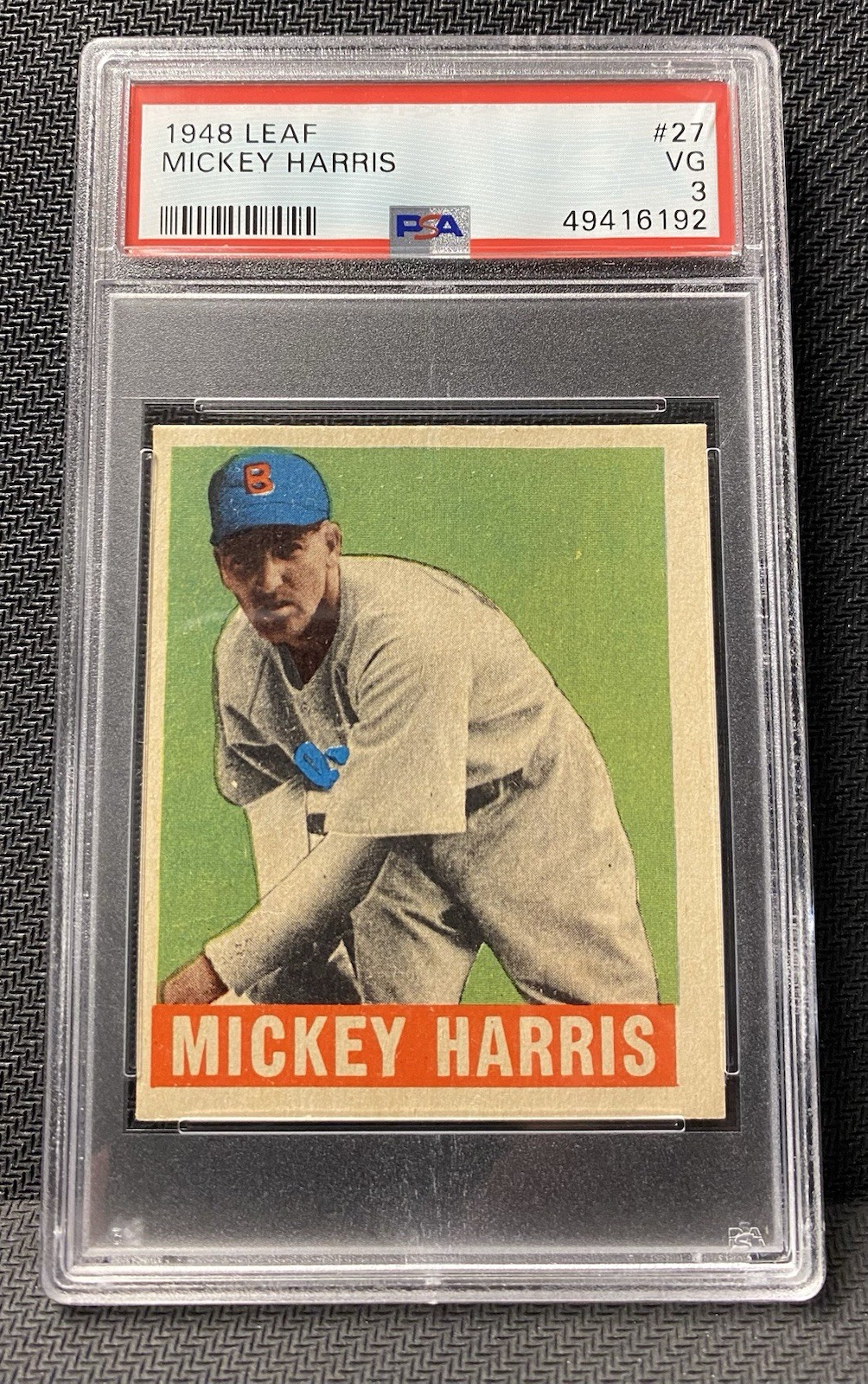LEAF 1948-49 Rookie Mickey Harris #27 Boston Red Sox PSA 3 Baseball Card