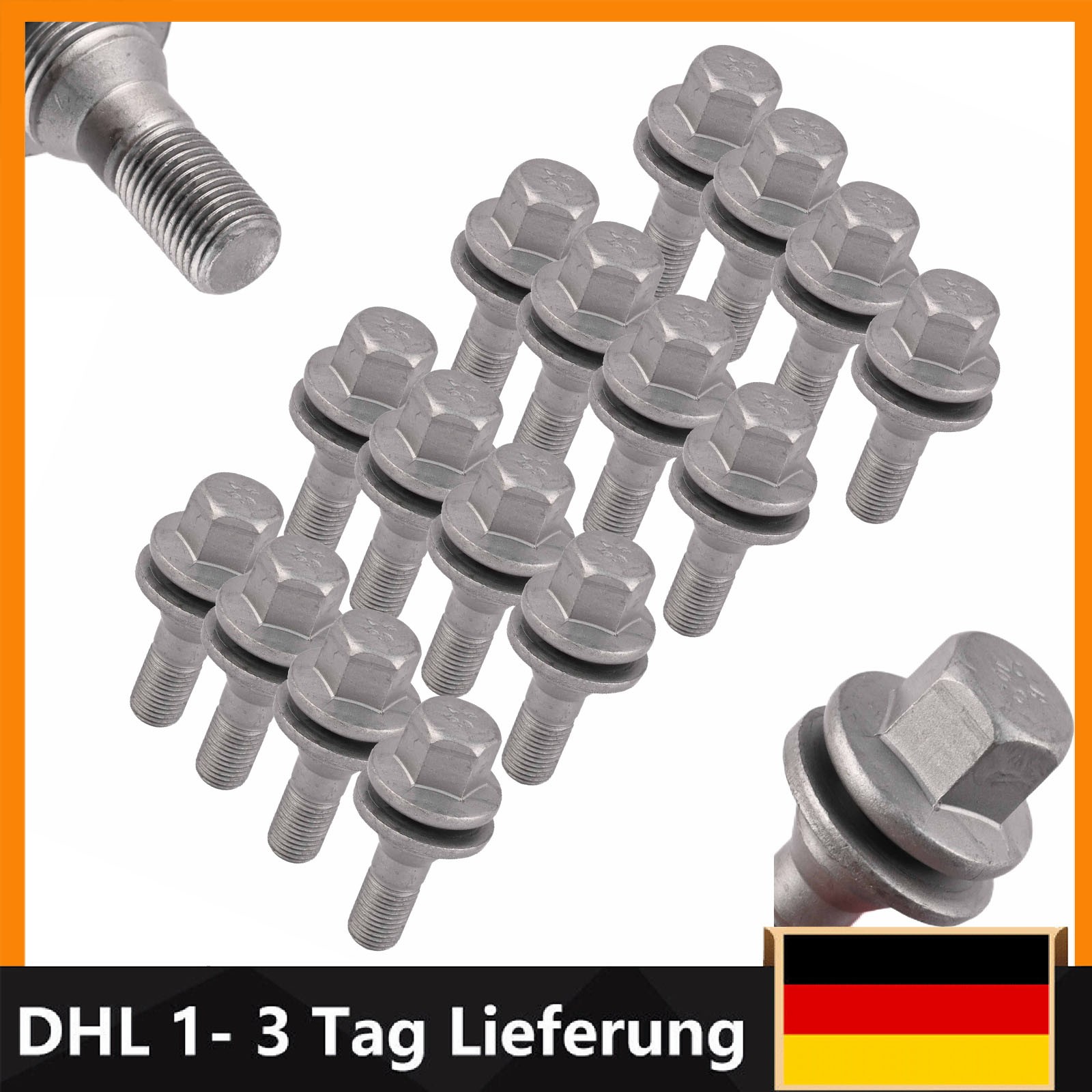 16 pezzi bulloni ruota bulloni ruota per Citroen C3 C4 C5 Berlingo Peugeot 206 207 IT