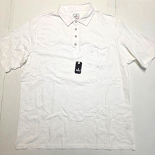  98 New Johnnie-O COASTAL WASH Original Polo Shirt XL X-LARGE White Cotton Blend