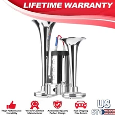 Train Electric Air Horn For Trucks Car Boats 600DB 12V Dual Trumpets Super Loud