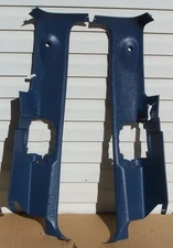 92-96 FORD F150 F250 F350 REGULAR OR CREW CAB REAR C PILLAR TRIMS BLUE PAIR OEM