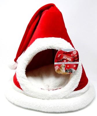 santa hat cat bed