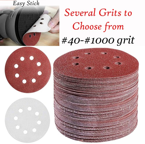 5in Sanding Discs 40-1000 Grit Hook Loop 8-Hole Orbital Sander Paper Sandpaper - Picture 2 of 38