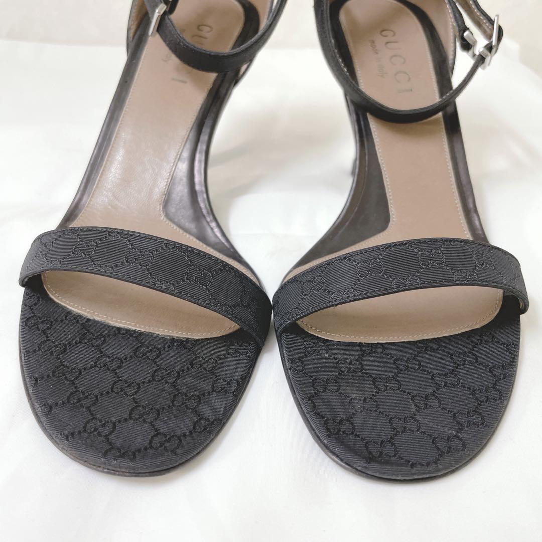 Gucci Pumps Sandals GG Pattern Canvas Black Size 35 US About5 For Women thumbnail 2