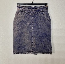 Vintage Cherokee Acid Stone Washed Pencil Denim Jean Skirt 80s