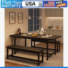 ✅3 Piece Dining Table Set for 4-6 Kitchen Table and Bench Upholstered Benches