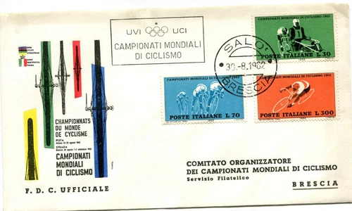 ITALY  (S313) 1962 cover f.d.c. stamped set stamps CYCLING WORLD CHAMPIONSHIPS