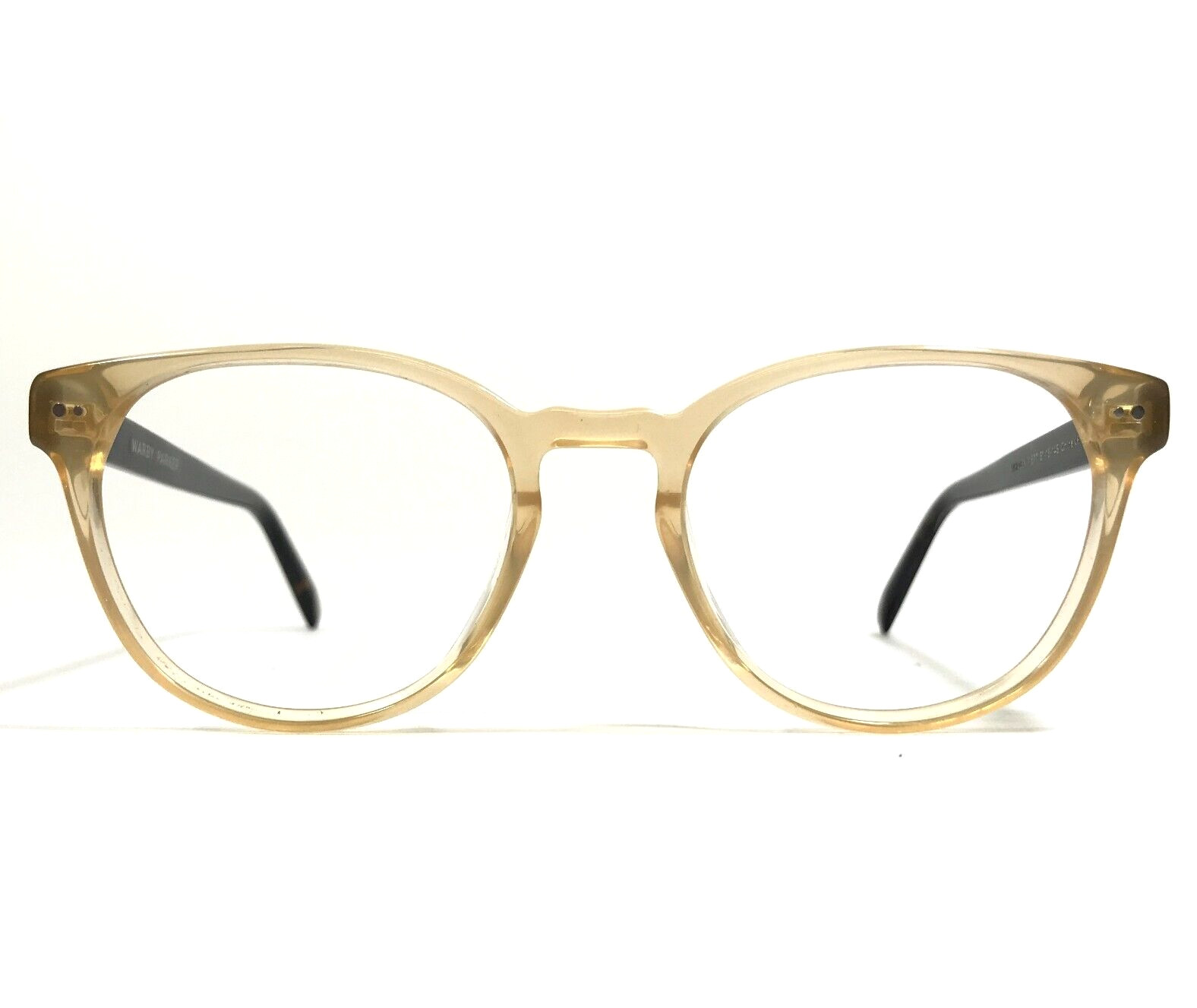 Оправа для очков Warby Parker WHALEN M 677 Коричневая Прозрачно-желтая круглая 51-18-145