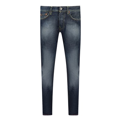 Evisu EU White Faded Brown Badge Blue Denim Jeans