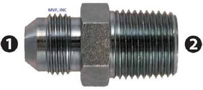 Pipe Adapter 1-1/4'' Male 37° Flare JIC x 1-1/4'' Male NPT Plated Steel 2404-20-20