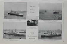 1900 PRINT MEDITERRANEAN SQUADRON ANDROMEDA RENOWN BATTLESHIP CANOPUS BARRACA