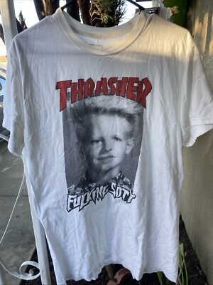 Vans Thrasher SOTY Van Engelen 2015 White Graphic T-Shirt Skateboard Medium