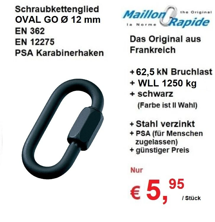 3 Stück M28 Schäkel Verzinkt – Schraubverbinder Produktbild-Vorschau 3