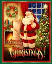 Oasis Fabrics - Noel Santa  Quilting And Crafting Fabric Panel