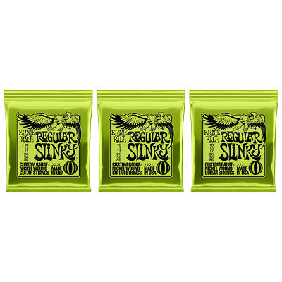 3 Sets Ernie Ball 2221 Nickel Regular Slinky Electric Guitar Strings Pack 10-46