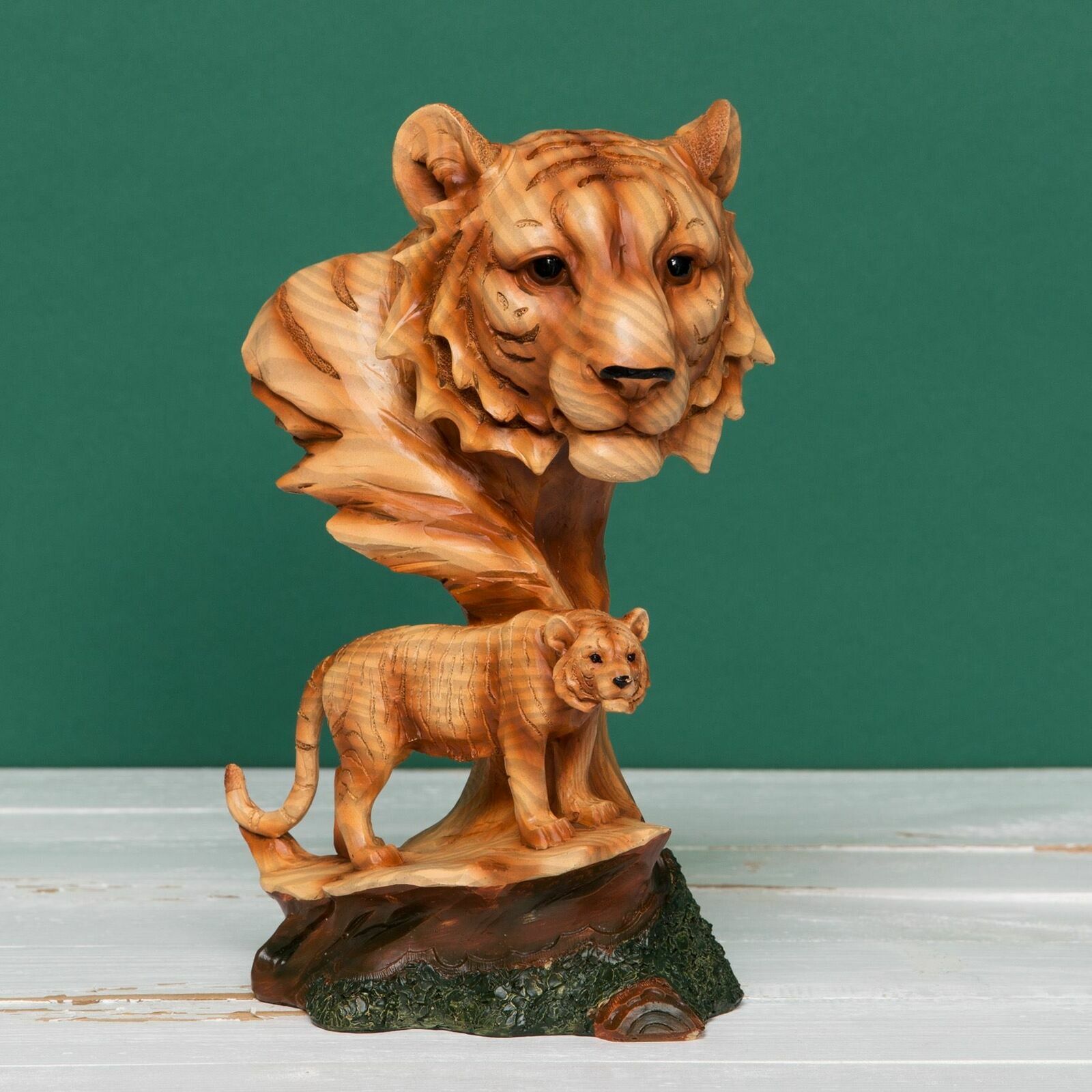 Naturecraft Wood Effect Resin Figurine (Lion & Cub) NC1091