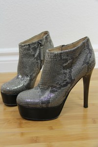 silver platform booties