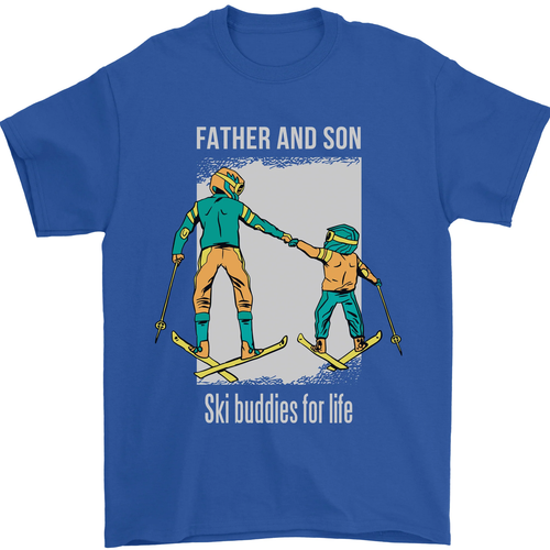 Skifahren Vater & Sohn Ski Freunde Vatertag Herren 100% Baumwolle - Picture 52 of 105