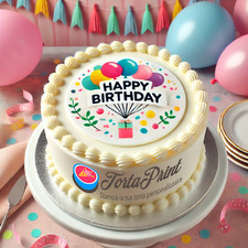 Crea la tua cialda per torta personalizzata rotonda con foto o immagine