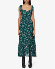 REFORMATION NIKITA FLORAL EMILIA PRINT MIDI CREPE DRESS sz 0