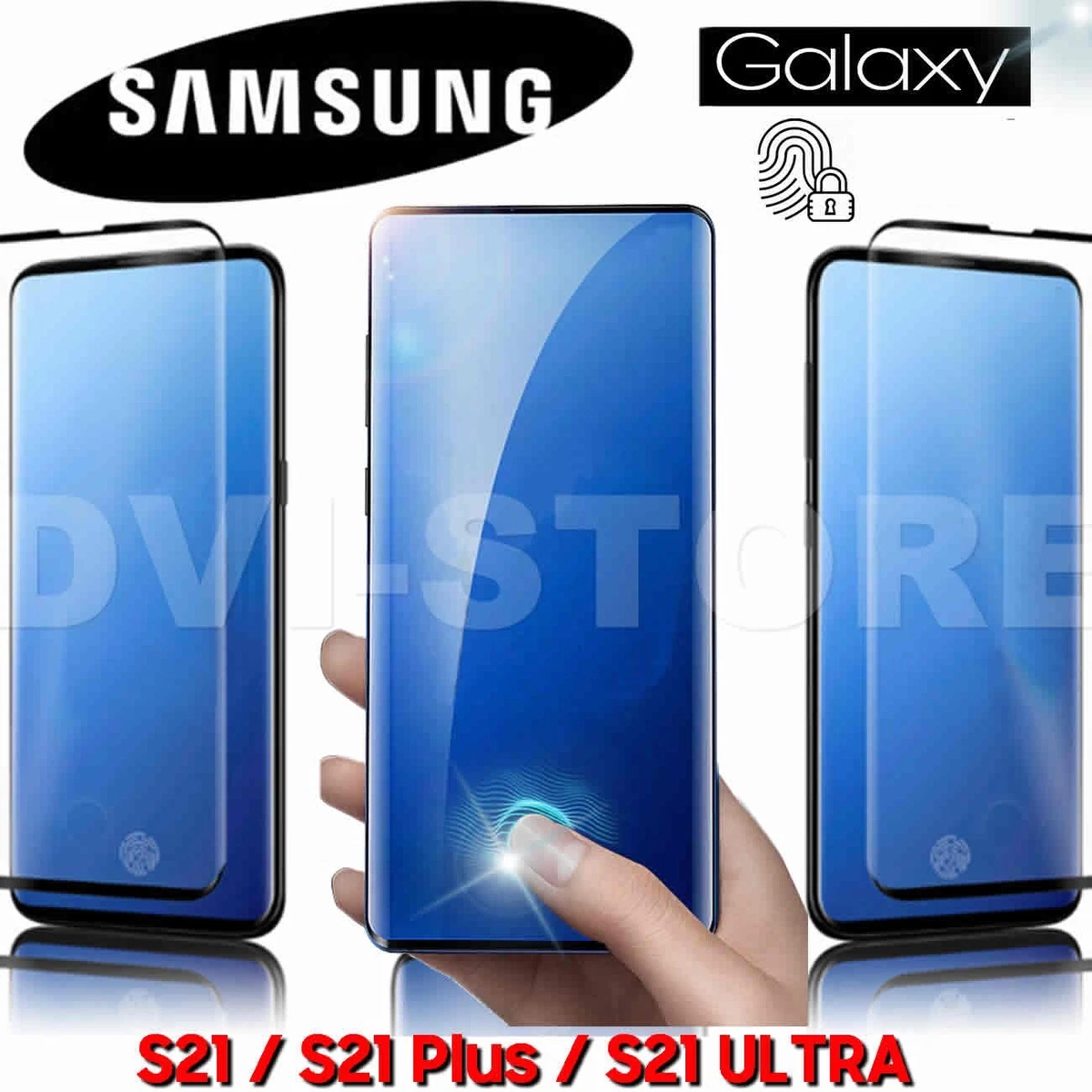 3 Pellicole Vetro Temperato UV Per Galaxy S10 Plus | 0,2mm Con Adesivo Liquido | Compatibile Impronta Digitale