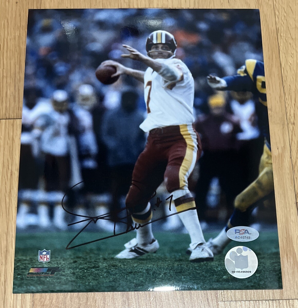 Joe Theismann Autographed Signed Auto 8x10 Photo PSA COA Rare 