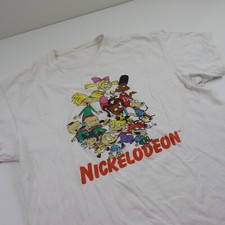 Vtg 90s Y2K Nickelodeon Retro T Shirt Mens L XL Rugrats Arnold Rocko Cartoon Tee