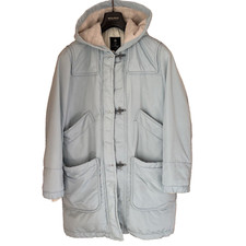 Fay giaccone donna taglia L imbottitura piuma d’oca capospalla lungo celeste