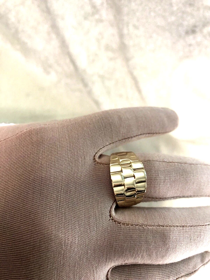 ANILLO ESLABÓN PANTERA PULIDO ORO AMARILLO 14K ETERNA, TALLA 9 (M4382G-24) Foto 2 de 4