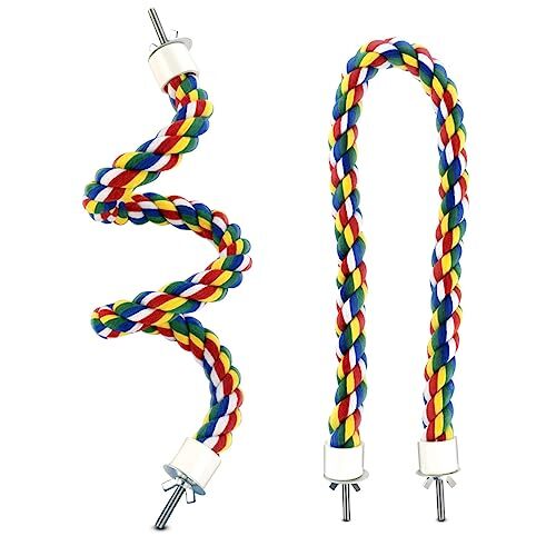 Bird Rope Perch Parrot Toys Birds Bungee Rope Perch Climbing Swing Perches for - Bild 1 von 7