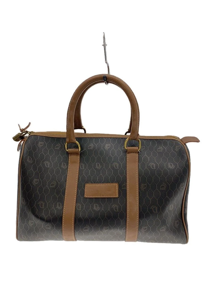 Sac Christian Dior Boston PVC marron motif complet occasion