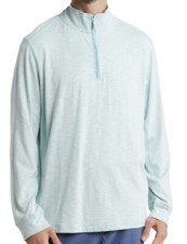 New 110 Tommy Bahama Rialto Beach Half Zip Pullover Kohala Teal Green Men's L