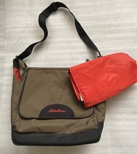 EDDIE BAUER, MILITARY GREEN  BLACK, TOTE BAG, DIAPER PAD, ADJUSTABLE STRAP,NWOT