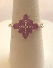 14 KT YELLOW GOLD PINK TOPAZ & DIAMOND COCKTAIL RING SIZE 6.75