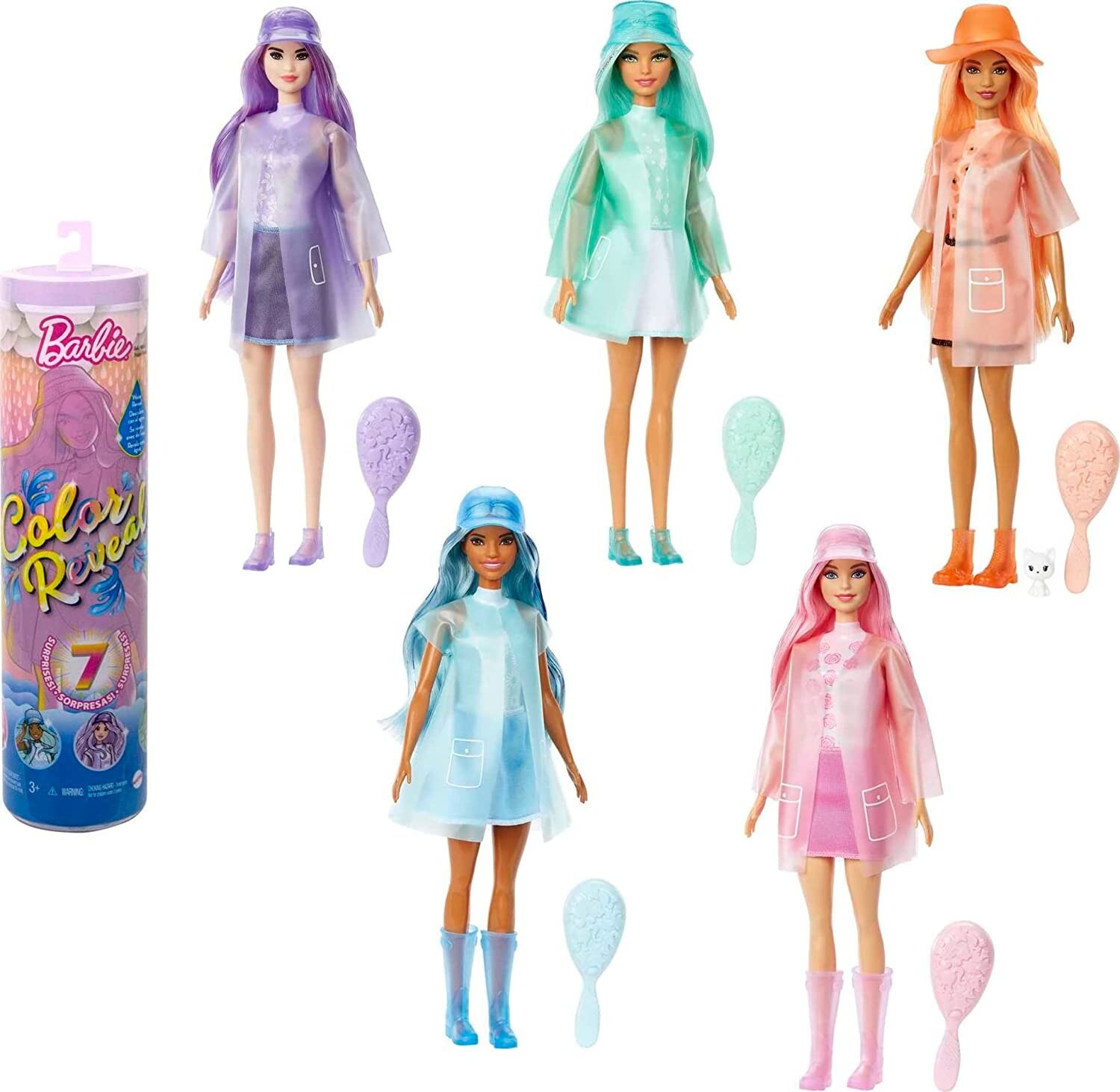 Barbie Color Reveal Doll with 7 Surprises, Sunshine & Sprinkles Series HCC57