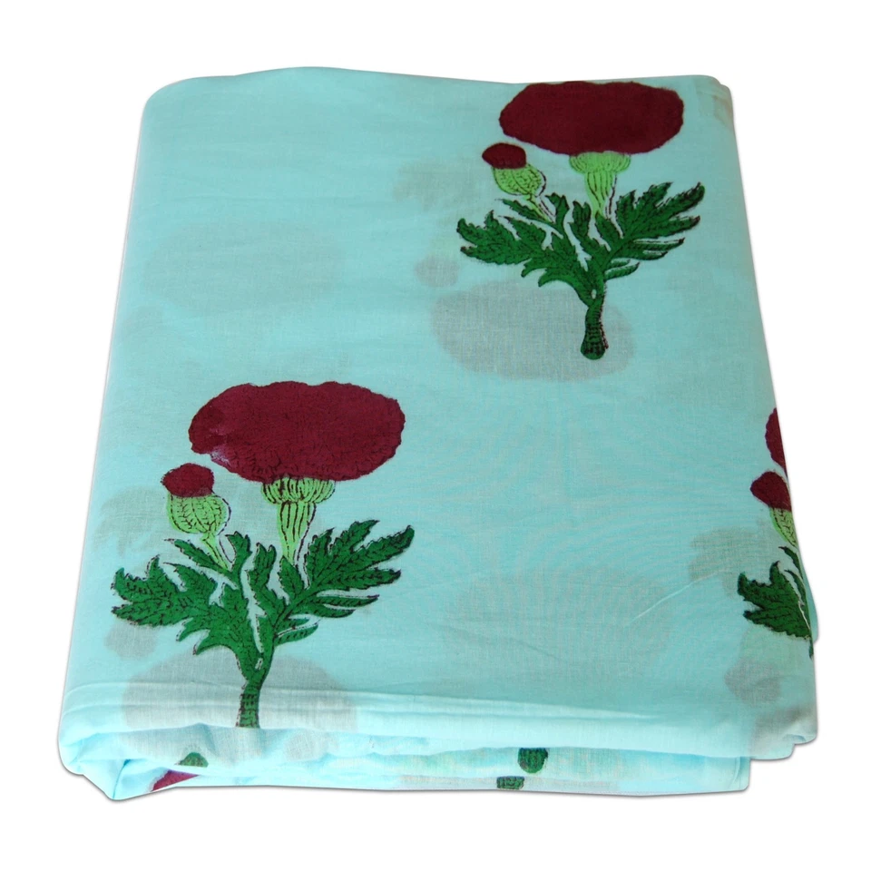 Индийская хлопчатобумажная ткань ручной работы с принтом 5 ярдов Sanganeri Voile для бега - Изображение 2 из 4