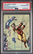 1992 Signed Auto Jim Lee SERIES 1 Card #95 WOLVERINE 🤑 MARVEL X-MEN PSA 🔥POP 1