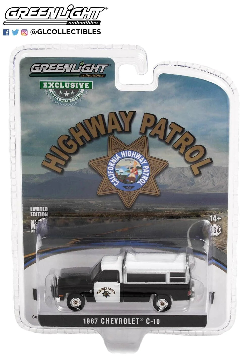 Greenlight 1/64 CHP California Highway Patrol 1987 Chevrolet C-10 Truck 30294