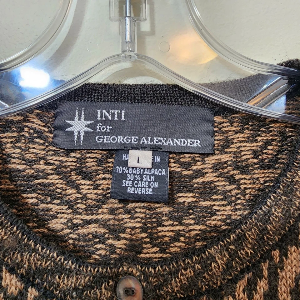 Vintage INTI for George Alexander floral print baby alpaca silk cardigan size L - Image 2 of 4