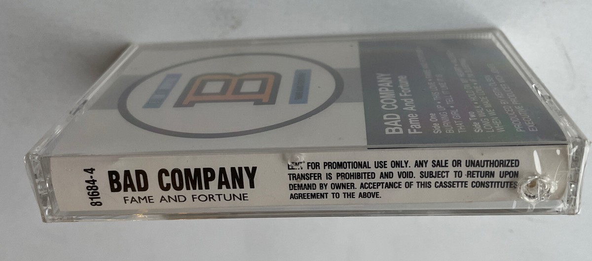 BAD COMPANY Fame And Fortune ADVANCE CASSETTE PROMO BRAND NEW