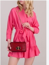 ZARA PINK RUFFLED SATIN EFFECT DRESS SIZE M BLOGGERS FAV