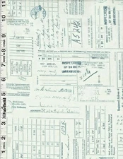 Cream Blue Antique Script by Michael Miller Fabrics bty