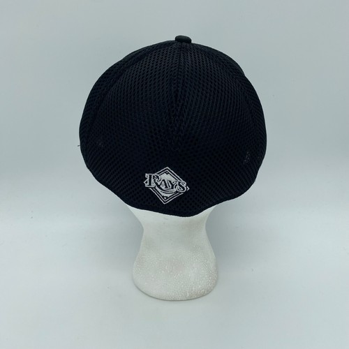 New Era 39Thirty Tampa Bay Rays MLB Fitted Hat Cap Solid Black Size S/M - Picture 3 of 6