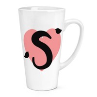 S Herz Alphabet 483Ml Groß Latte Becher Tasse - Valentinstag Freundin