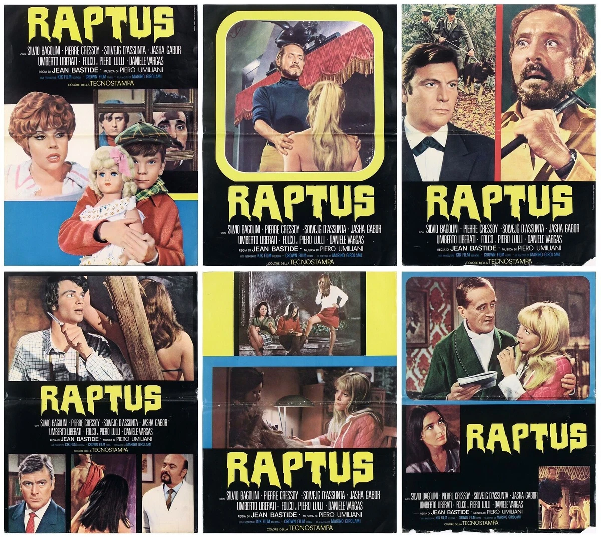 RAPTUS - EROS AND THANATOS PHOTOBUSTA 6 PCS. CINEMA FILM YELLOW 1969  RARE... | eBay