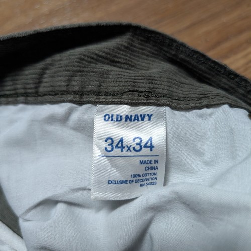 Pantalone chino uomo velluto a coste Old Navy 34x34 (36x33) verde cotone dritto casual - Foto 5 di 12